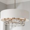 CH14117.0.CH14117AG Shell and Crystal Drum Shade Chandelier