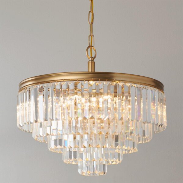 CH15226.0.CH15226GL Faceted Glass Layered Convertible Chandelier – 20″