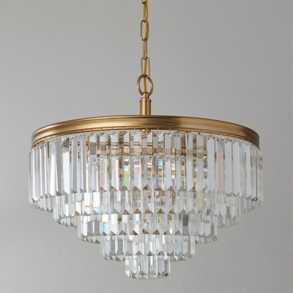 CH15226.2.CH15226GL Faceted Glass Layered Convertible Chandelier – 20″ – view 3