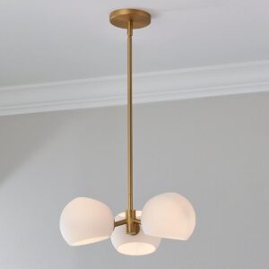 Xaviero Transitional Glass Chandelier – 3 Light – Opal