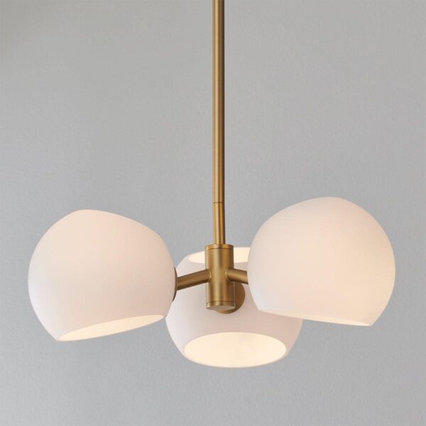 CH23015.2.CH23015BO Xaviero Transitional Glass Chandelier – 3 Light – Opal – view 3