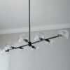 CH23016.1.CH23016MB Xaviero Glass Island Chandelier – Clear – view 2
