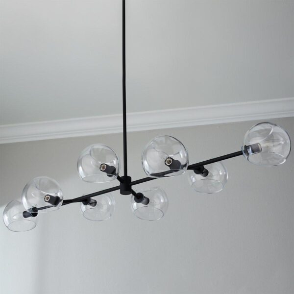 CH23016.1.CH23016MB Xaviero Glass Island Chandelier – Clear – view 2