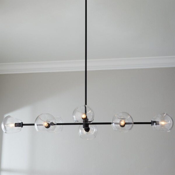 CH23016.2.CH23016MB Xaviero Glass Island Chandelier – Clear – view 3