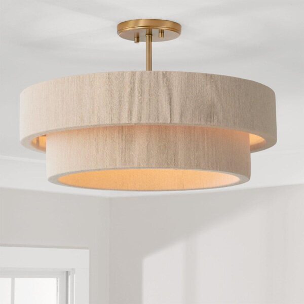 CH23084.1.CH23084AB Kalini Double Drum Convertible Chandelier – view 2