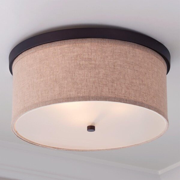 FM10005.0.FM10005BZ Springfield Linen Shade Ceiling Light