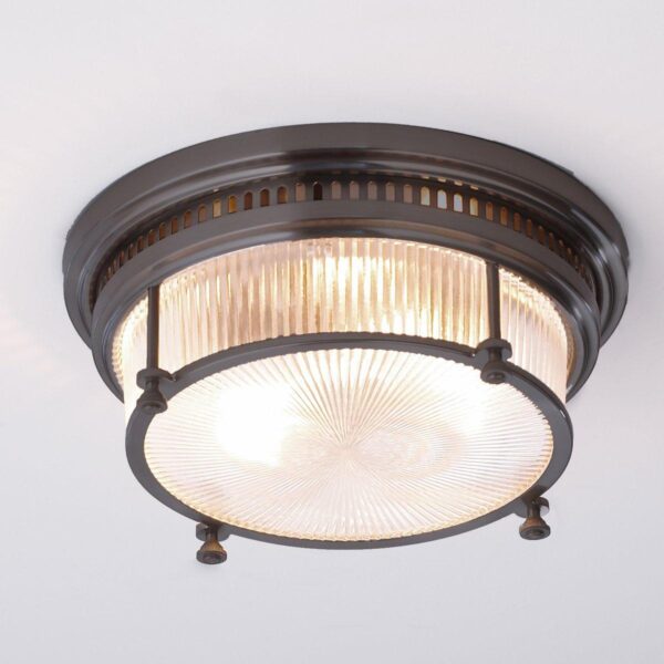 FM12024.0.FM12024BZ Fresnel Glass Industrial Ceiling Light