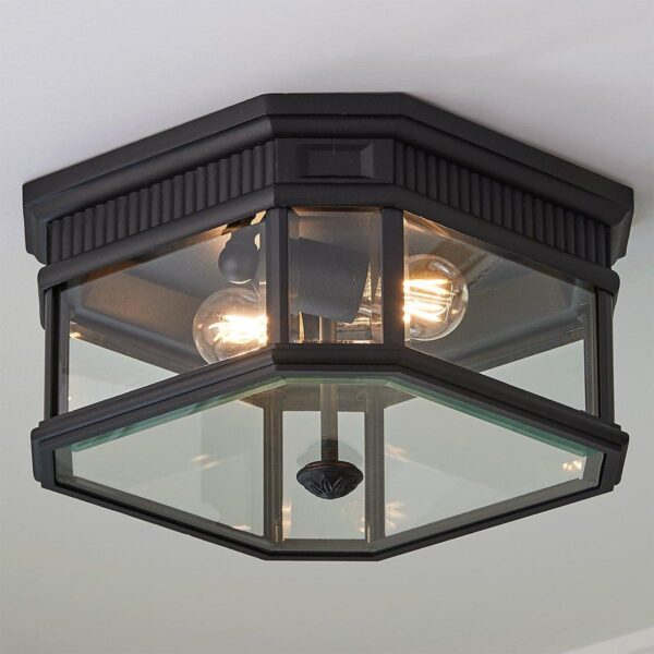 FM12028.0.FM12028BK Fluted Trim Flush Mount Ceiling Light