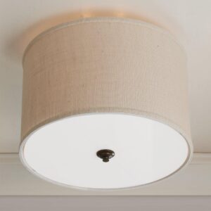 Burlap Drum Shade Ceiling Light