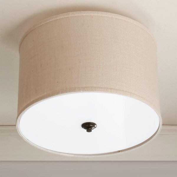 FM13029.5.FM13029CM Burlap Drum Shade Ceiling Light – view 2