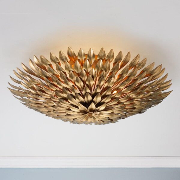 FM13033.0.FM13033GL Olive Leaf Semi-Flush Ceiling Light – 6 Light