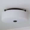 FM13041.1.FM13041BZ White Glass Drum Ceiling Light – view 2