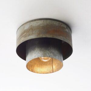 Corrugated Tin Drum Ceiling Light