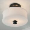 FM13066.2.FM13066BK Traditional Urban Drum Glass Semi-Flush Ceiling Light – view 3
