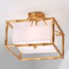 Bamboo Square Semi-Flush Ceiling Light