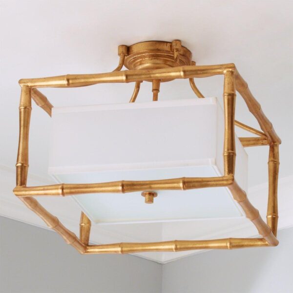 Bamboo Square Semi-Flush Ceiling Light – view 2