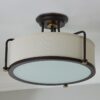 Refined Contemporary Textured Semi-Flush Ceiling Light – view 2