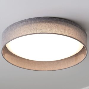 15″ LED Linen Shade Ceiling Light