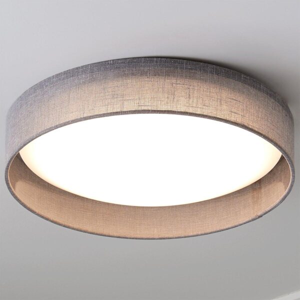 15″ LED Linen Shade Ceiling Light