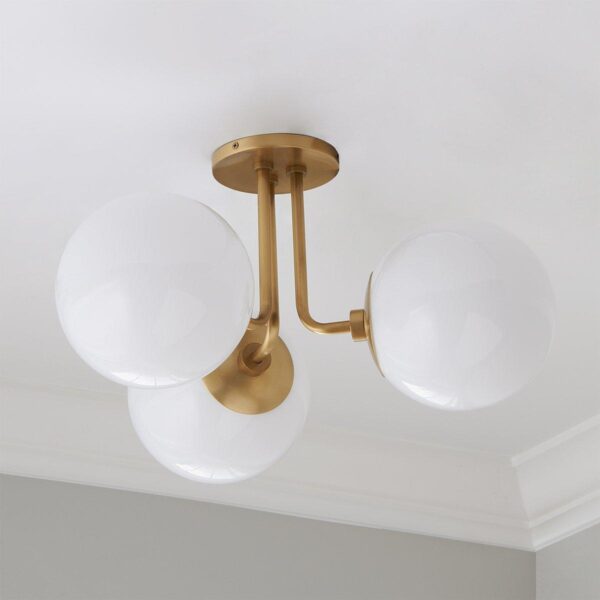 FM17081.1.FM17081AB Minimalist Globe Semi-Flush Ceiling Light – 3 Light – view 2