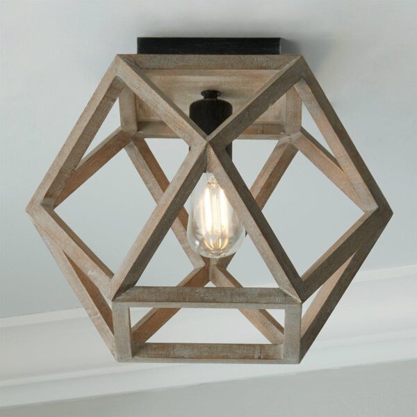 FM18049A.0.FM18049AGY Weathered Wood Cage Ceiling Light