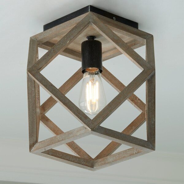 FM18049A.2.FM18049AGY Weathered Wood Cage Ceiling Light – view 3