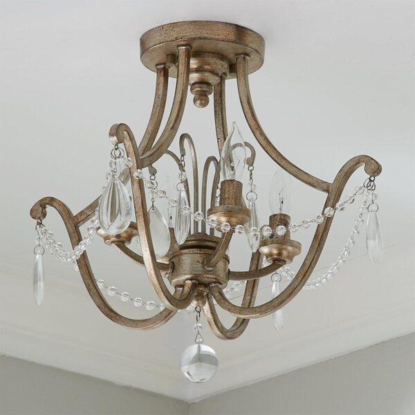 FM18128.1.FM18128AG Romantic Riley Semi-Flush Ceiling Light – view 2