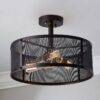 FM18146.0.FM18146BZ Steam-Punk Semi-Flush Mount Ceiling Light