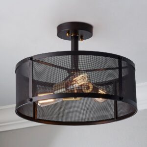 Steam-Punk Semi-Flush Mount Ceiling Light
