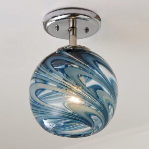 Stormy Skies Glass Globe Semi-Flush Ceiling Light