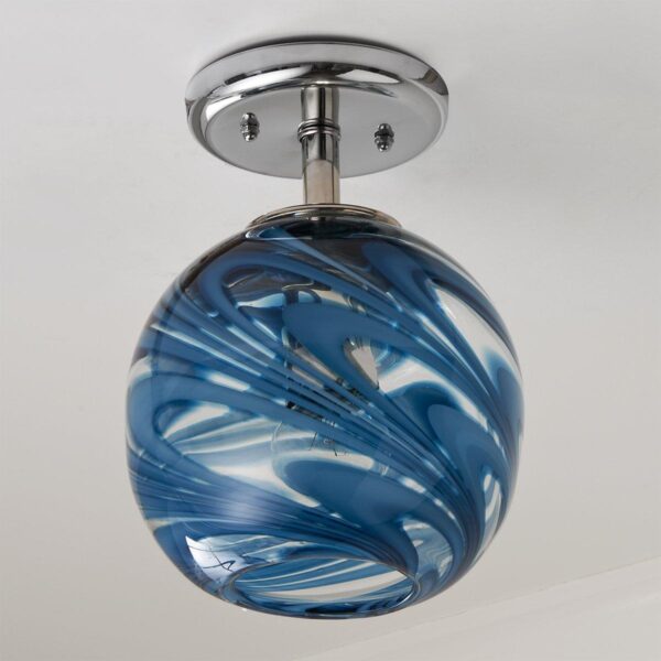 Stormy Skies Glass Globe Semi-Flush Ceiling Light – view 2