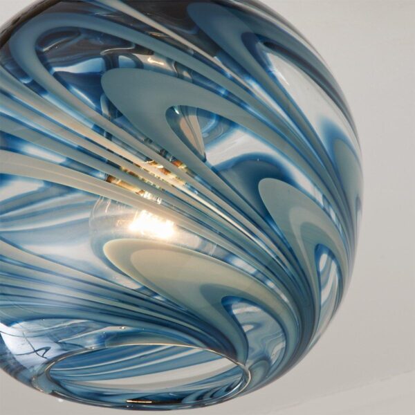 Stormy Skies Glass Globe Semi-Flush Ceiling Light – view 3