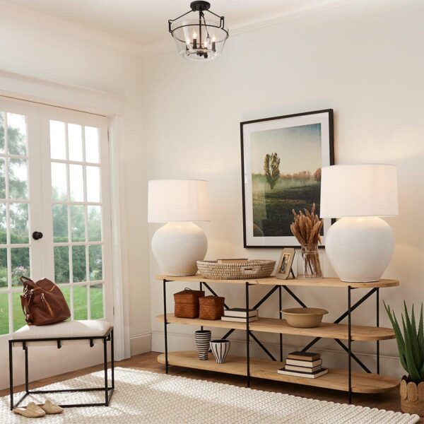 FM19045.2.FM19045BK Textured Black Semi-Flush Ceiling Light – view 3