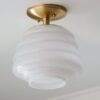 FM19157A.1.FM19157AWH Milk Glass Hive Semi-Flush Ceiling Light – view 2