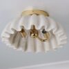 Carved Marble Ruffle Ceiling Light – view 3