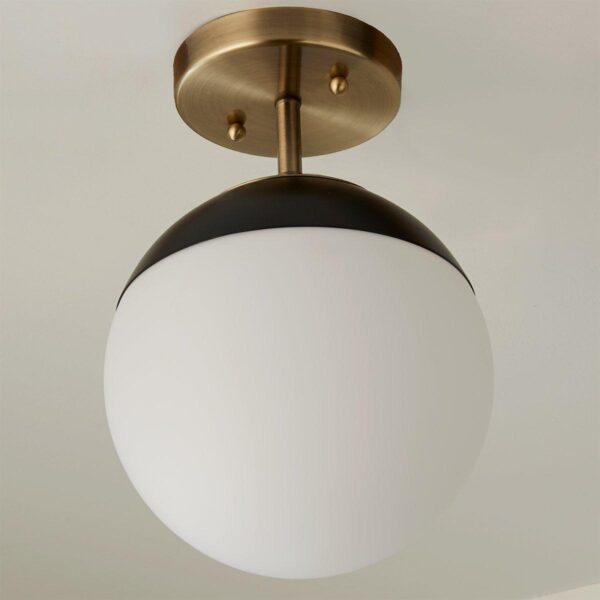 FM20110.1.FM20110KB Mid-Century Opal Globe Semi-Flush Ceiling Light – view 2