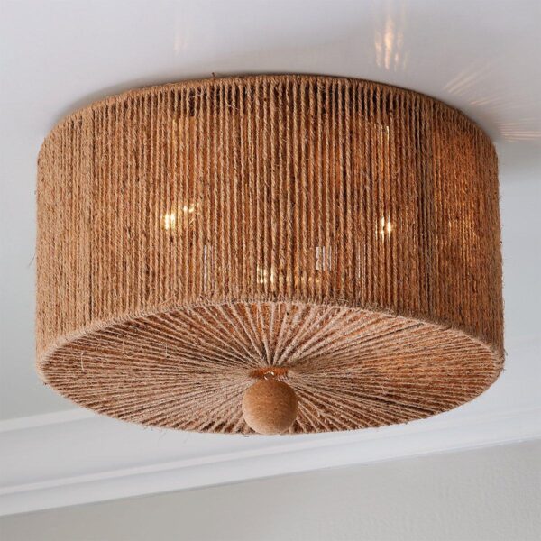 FM21120.0.FM21120NA Refined Jute Drum Ceiling Light
