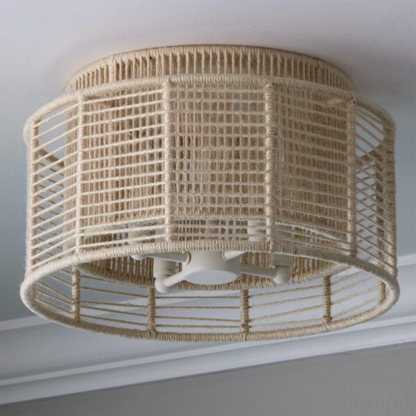 FM22068.1.FM22068WH Jute Veil Ceiling Light – view 2