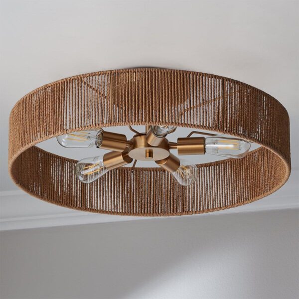 FM22076.1.FM22076AB Roshella Rope Semi-Flush Ceiling Light – view 2