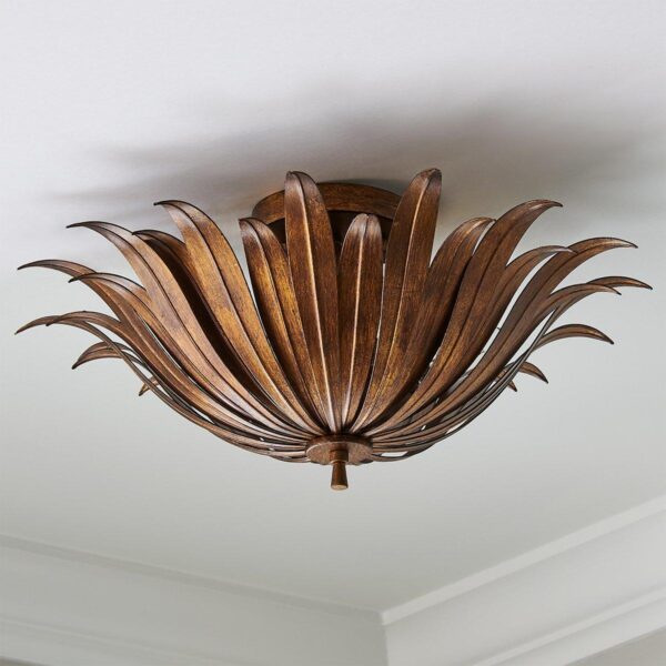 FM23038.1.FM23038AG Vicenzio Leaf Semi-Flush Ceiling Light – view 2