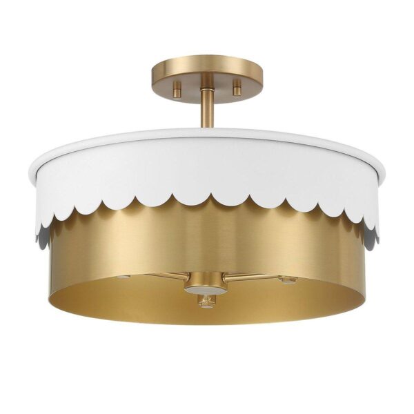 FM24028.0.FM24028WH Scalloped Drum Convertible Ceiling Light