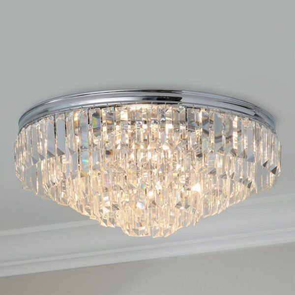FM24060.0.FM24060CH Faceted Glass Layered Ceiling Light