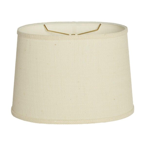 LS10006.0.LS10006WH 14″ Natural Burlap Oval Drum Shade