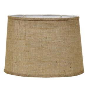 16″ Natural Burlap Oval Drum  Shade