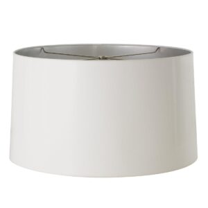 18″ White Gloss with Silver Lining Lamp Shade