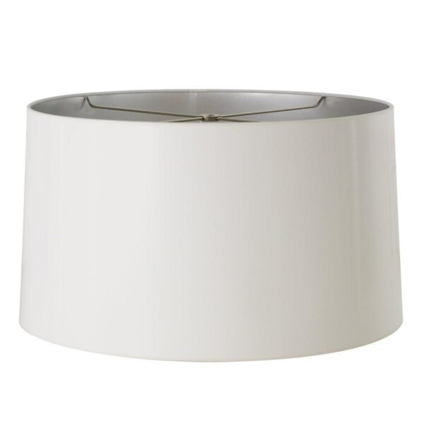 18″ White Gloss with Silver Lining Lamp Shade