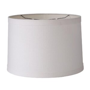 15″ Linen Drum Lampshade Wide Band Trim