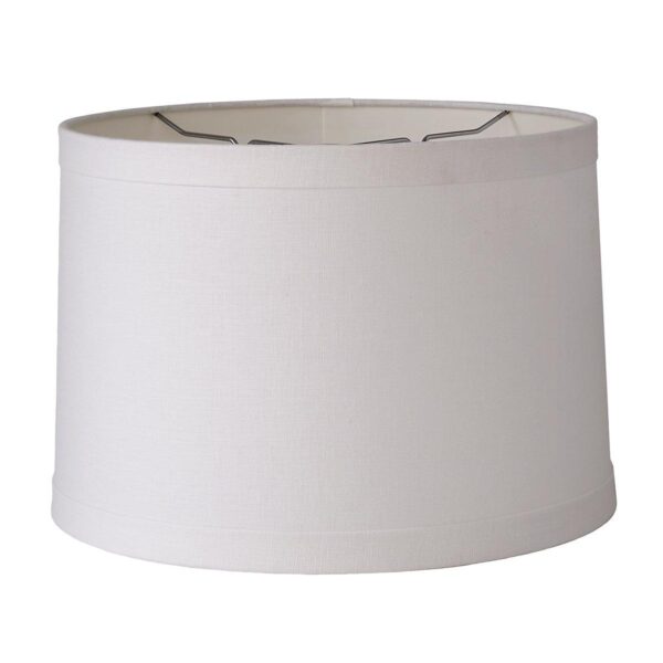 LS14005.0.LS14005CM 15″ Linen Drum Lampshade Wide Band Trim