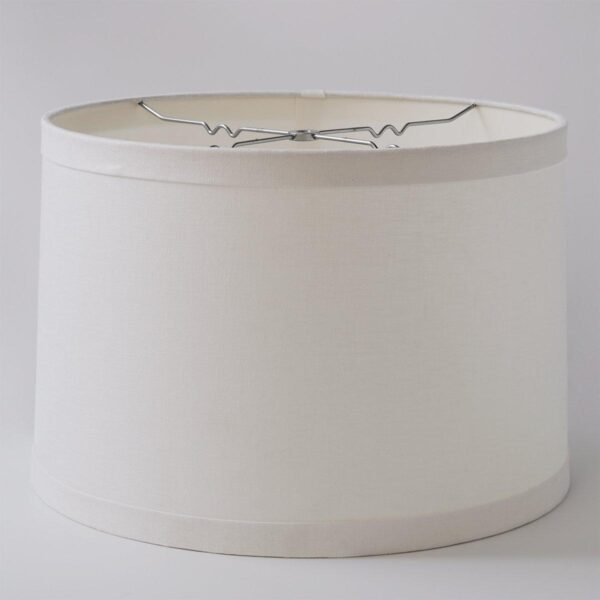 17″ Linen Drum Lampshade Wide Band Trim