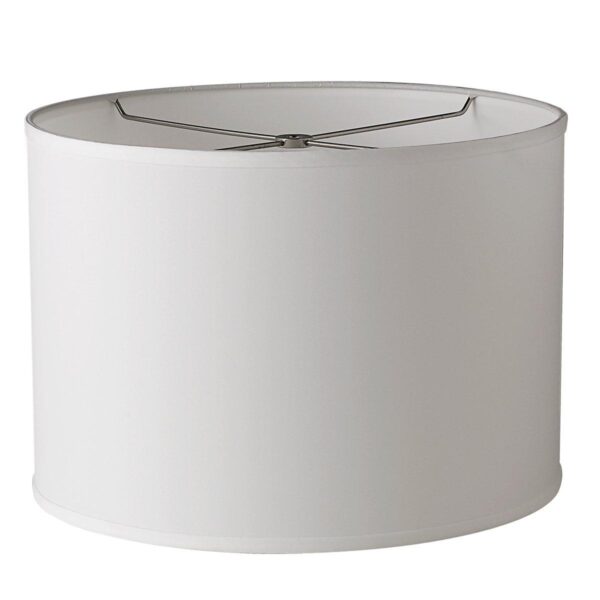 LS15028.0.LS15028WH 14″ Pongee Drum Shade